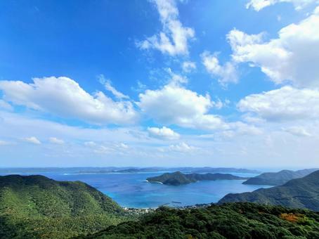 奄美自然観察の森から眺める龍郷湾 龍郷湾,奄美自然観察の森,自然の写真素材