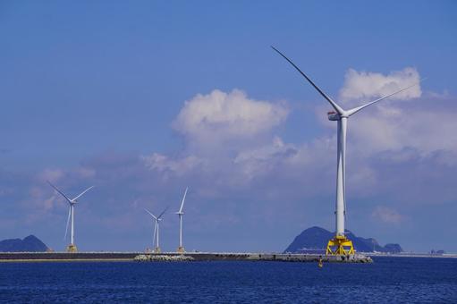 洋上風力発電機 洋上風力発電機 洋上,風力発電機,海洋の写真素材