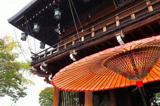 石切劔箭神社　絵馬殿　石切神社　和傘番傘 石切劔箭神社,石切神社,絵馬殿の写真素材