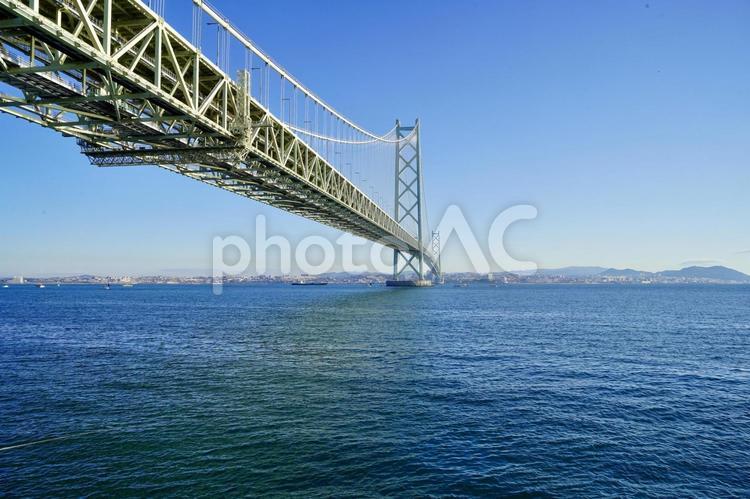 兵庫　明石海峡大橋　道の駅あわじから 明石海峡大橋,明石海峡,橋の写真素材
