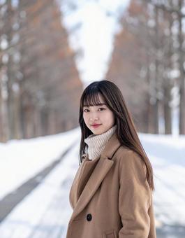 冬・コート姿の彼女 冬・コート姿の彼女の写真