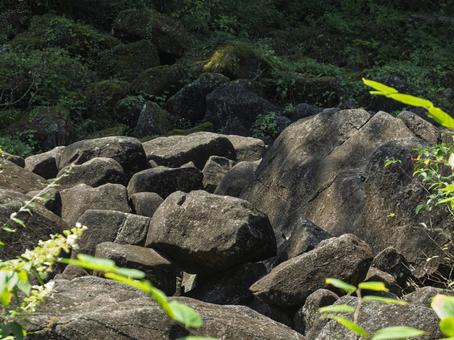 鍋倉渓を埋め尽くす巨石群 鍋倉渓を埋め尽くす巨石群 鍋倉渓,巨石,岩の写真素材