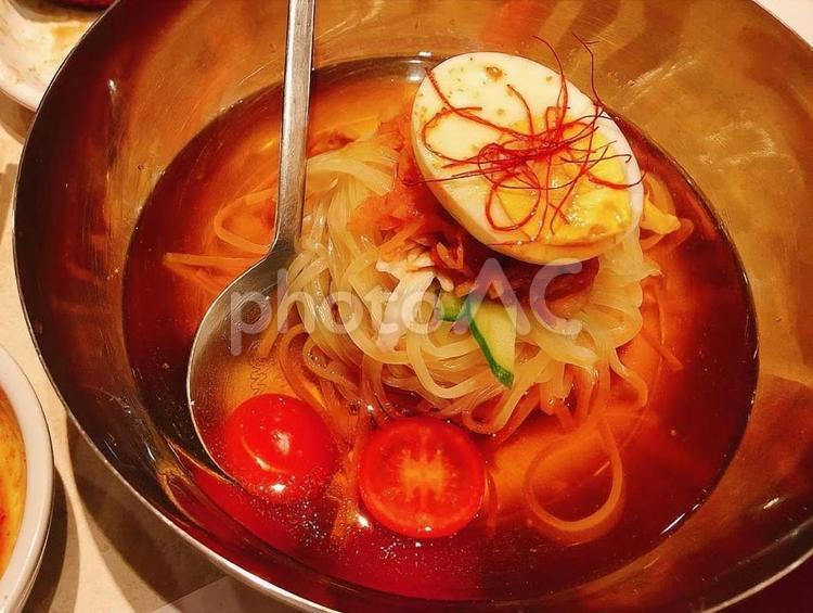 日本、香川の韓国焼き肉屋の冷麺 日本,韓国料理,韓国料理屋の写真素材
