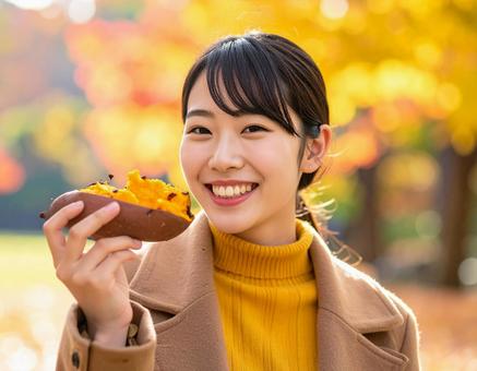 秋の彼女・焼き芋美味しいね! 秋の彼女・焼き芋美味しいね!の写真