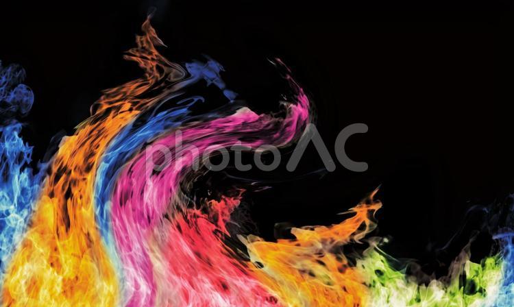 炎 レインボーカラー 火 エフェクト 背景 - No: 22851238｜写真素材なら「写真AC」無料（フリー）ダウンロードOK