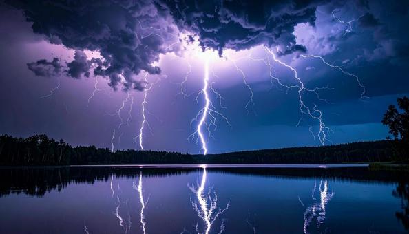 嵐の夜に走る稲妻 嵐の夜に走る稲妻の写真