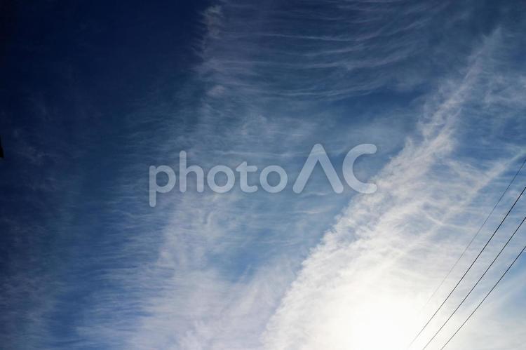幻想的に美しい雲の模様 雲,空,薄雲の写真素材
