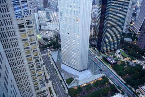 高層ビル群を見下ろす大都会の景観 高層ビル,ビルディング,ビルの写真素材