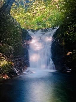 Photo, zentanabuchi falls, natural, landscape, 