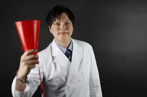 Photo, doctor, white, megaphone, 