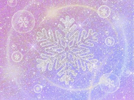 雪の結晶と光の輪② 雪の結晶,スノーフレーク,雪の写真素材