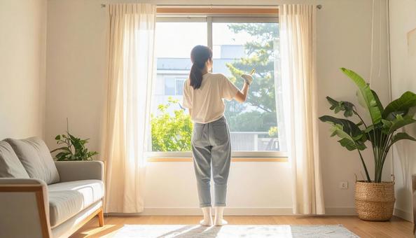 掃除をする人の写真