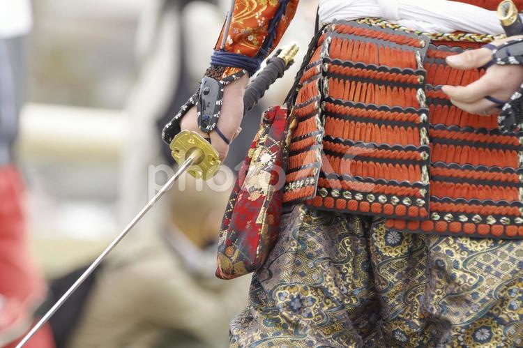イベントで鎧を纏った戦国武将 侍,武士,武将の写真素材