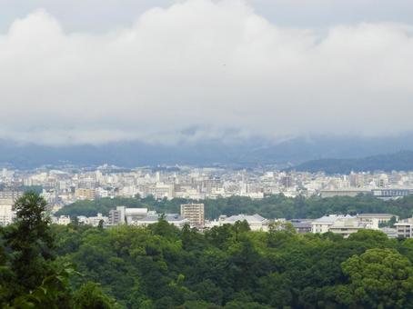 鹿ケ谷から眺める京都市街地3 京都市,京都,京都盆地の写真素材