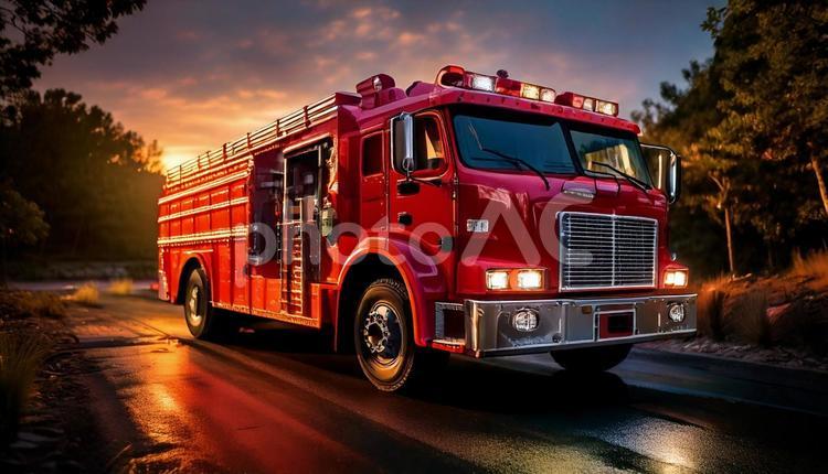 消防車 消防車,車,火事の写真素材