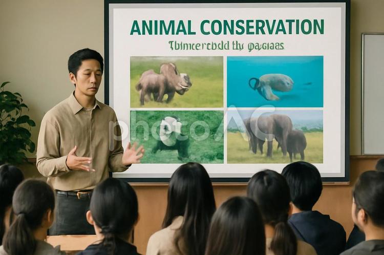 動物保護活動の重要性 教育,動物,環境の写真素材