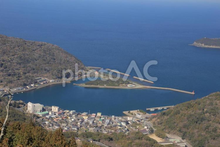 愛媛県　権現山展望台から見た三机湾 三机湾,権現山展望台,愛媛県の写真素材