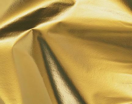 折り目が入った金の紙 金色,紙,折り目の写真素材