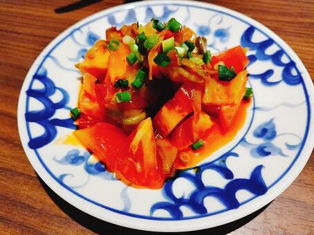 ザーサイのラー油あえ ザーサイ,中華,料理の写真素材