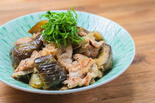 Grilled pork and eggplant with grated daikon radish, JPG