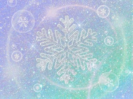 雪の結晶と光の輪 雪の結晶,スノーフレーク,雪の写真素材