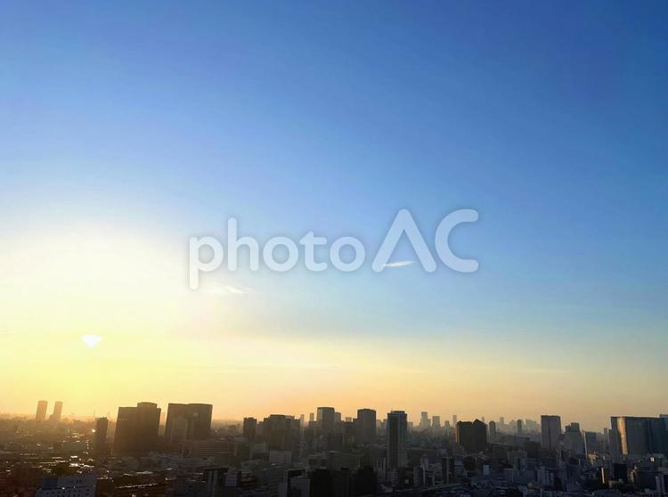 都会の風景 夕日,ビル,景色の写真素材