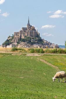 モン・サン・ミシェル フランス モン・サン・ミシェル フランス モン・サン・ミシェル,フランス,世界遺産の写真素材