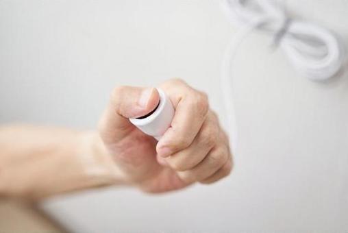 Elderly people pressing the emergency call button Elderly people pressing the emergency call button