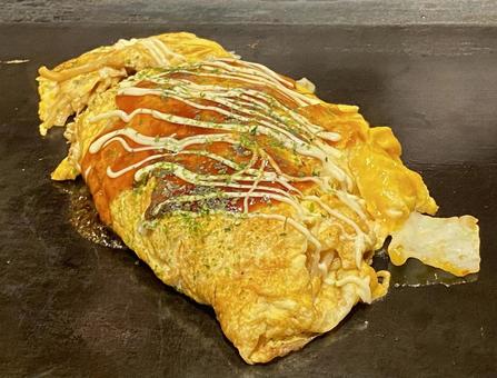 お好み焼き屋のオムそば お好み焼き屋のオムそば オムそば,お好み焼き屋,鉄板の写真素材