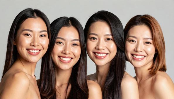 ナチュラルな笑顔の女性の写真