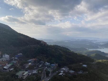 九份からの景色 九份,台湾,観光地の写真素材