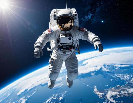 地球を見下ろす宇宙飛行士② 地球を見下ろす宇宙飛行士②の写真