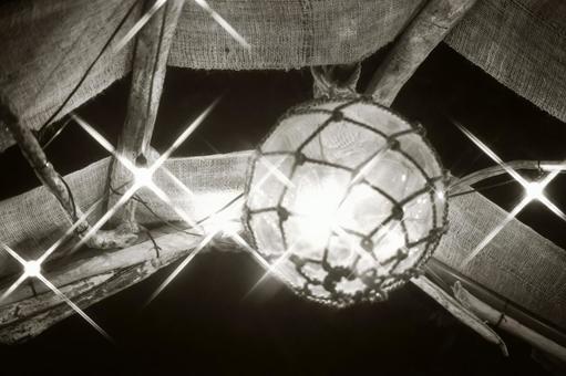 漁具のようなデザインの照明 照明,電球,光の写真素材