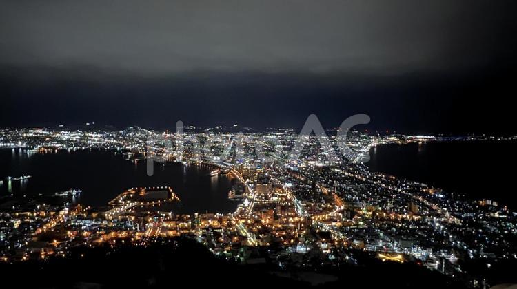 函館の夜景 函館,夜景,街並みの写真素材