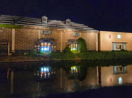 小樽運河、夜景、ライトアップ④ 小樽運河、夜景、ライトアップ④の写真