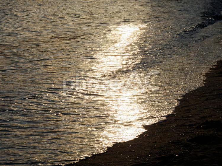 夕暮れの海 海,夕暮れ,砂浜の写真素材