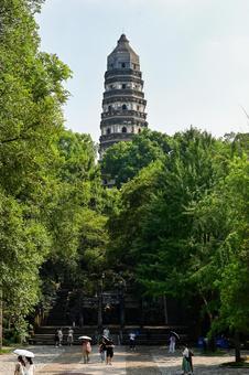 Photo, suzhou, tiger hill, tower, 