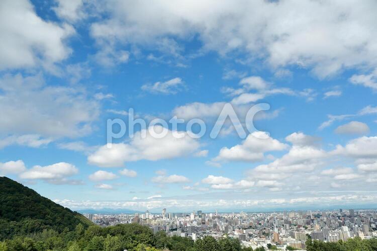 旭山記念公園から札幌街並みの眺望２ 旭山記念公園,札幌観光,観光名所の写真素材