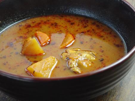 帆立スープカレーの写真