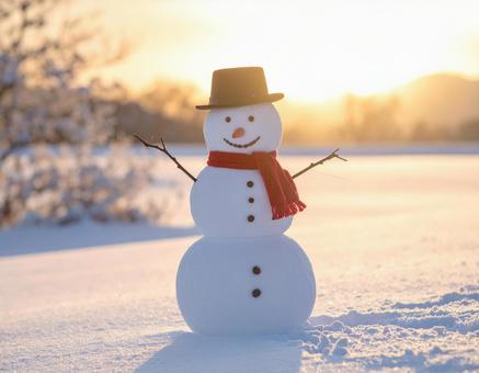 雪だるまの冬風景の写真