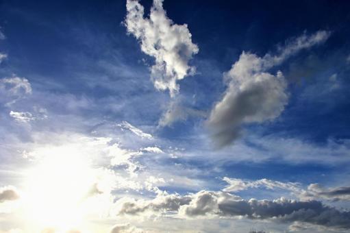 真夏の雲・青い空白い雲 愛知県,中部,青空の写真素材