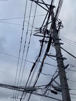 電柱電線5323 電柱電線5323の写真