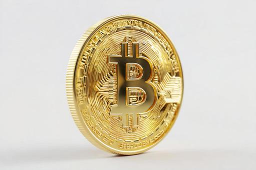 クリーンな背景に際立つビットコイン クリーンな背景に際立つビットコインの写真