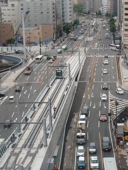 Train test runs on new lines, electric train, line, townscape, JPG