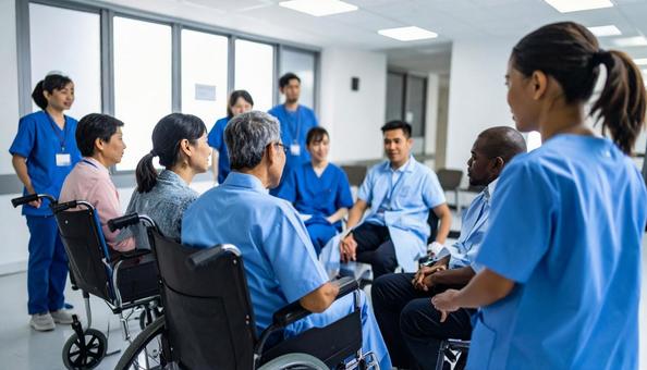 患者が自分の病気の体験談を話す患者会 患者が自分の病気の体験談を話す患者会の写真