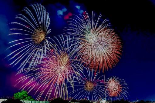 花火大会 花火大会 淀川花火大会,花火,祭りの写真素材
