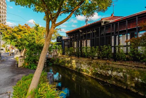 【佐賀】佐賀駅の周辺 佐賀,商店街,街並みの写真素材