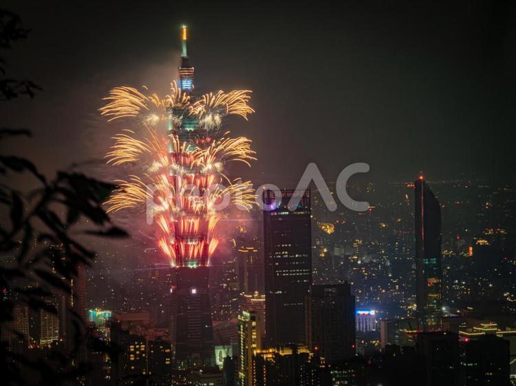 台湾-台北（台北101花火_台北風景） 海外,台湾,台北の写真素材