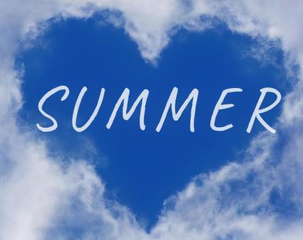空とSUMMERの文字 空とSUMMERの文字の写真