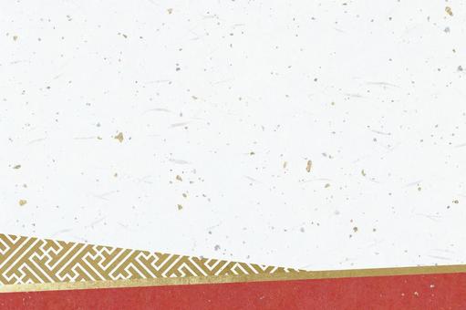 紙のテクスチャ（大礼紙金銀箔金赤紗綾型） 紗綾型,和紙,金色の写真素材